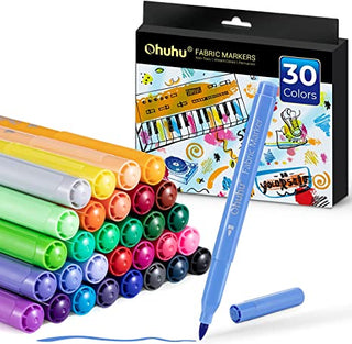Ohuhu Fabric 30 Color Markers Permanent for Clothes (US Exclusive)