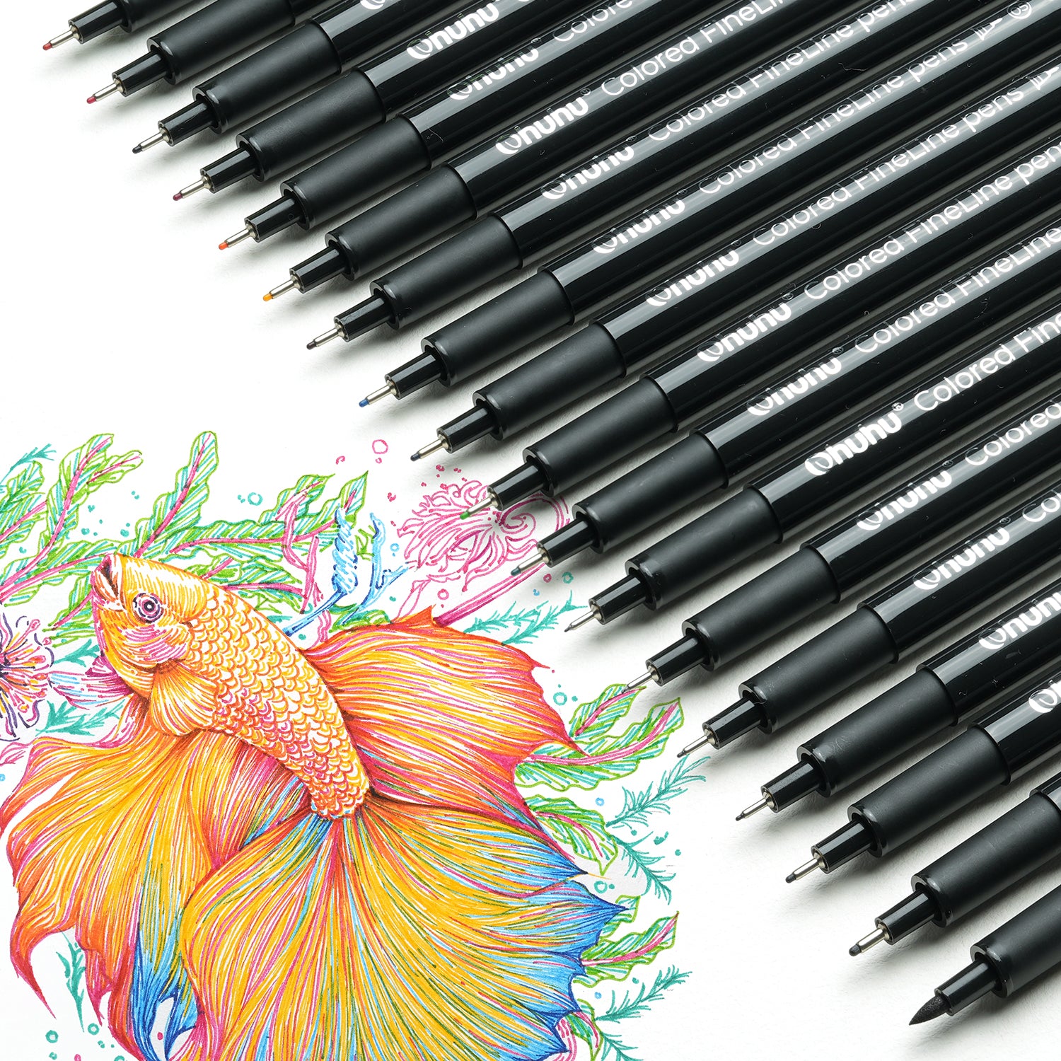 Ohuhu Hana Highway Fineliner Drawing Pens,18 Pack