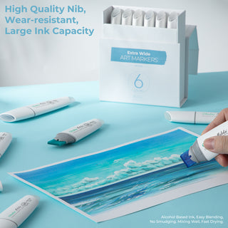 Ohuhu Molokai Four Tones Extra-wide Tip Alcohol Art Markers