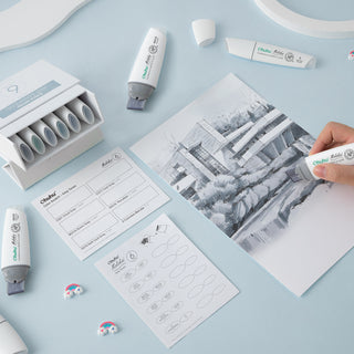 Ohuhu Molokai Four Tones Extra-wide Tip Alcohol Art Markers