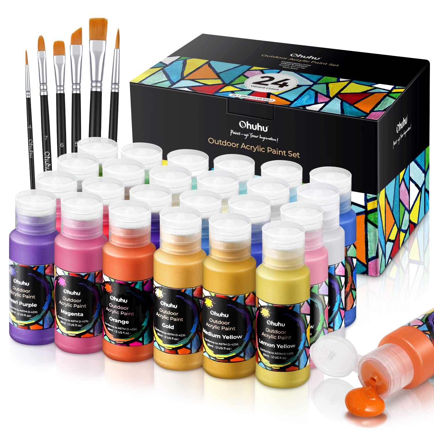 Ohuhu 24 Colors Art Craft Acrylic Paint Set – ohuhu