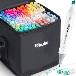 Ohuhu Oahu 100 Colors Dual Tips Alcohol Art Markers, Fine & Chisel