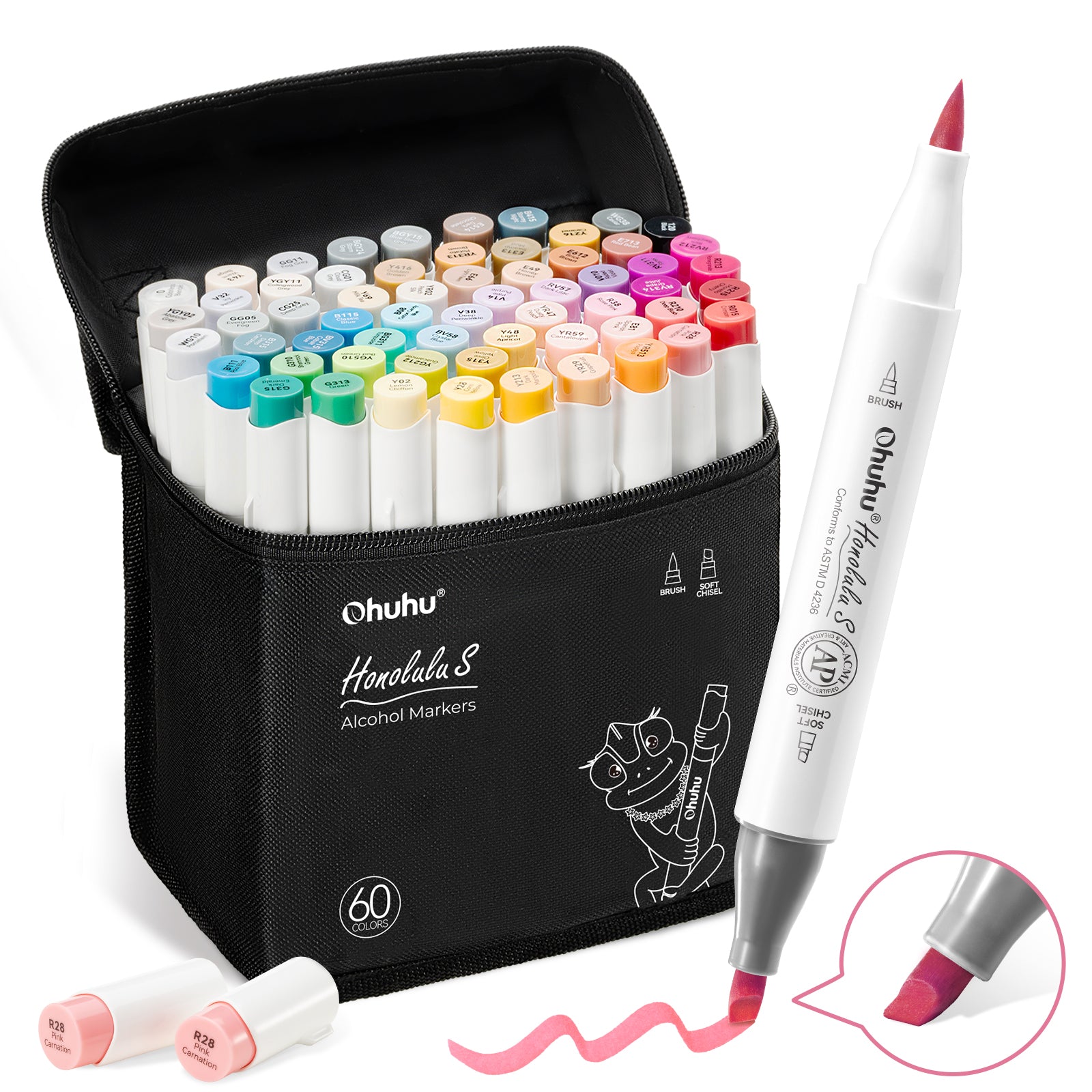 Ohuhu Honolulu S 60 Illustration Tone Colors Dual Soft Tips Alcohol Ar