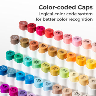 Ohuhu Honolulu S 60 Illustration Tone Colors Dual Soft Tips Alcohol Art Markers, Brush & Soft Chisel