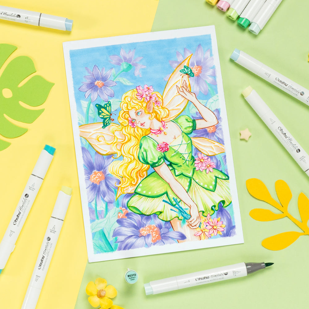 Ohuhu Honolulu Plus Series Supreme Rubber Brush Tip Markers