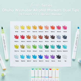 Ohuhu Kauai 36 Colors Dual Tips Low-odor Washable Alcohol Art Markers