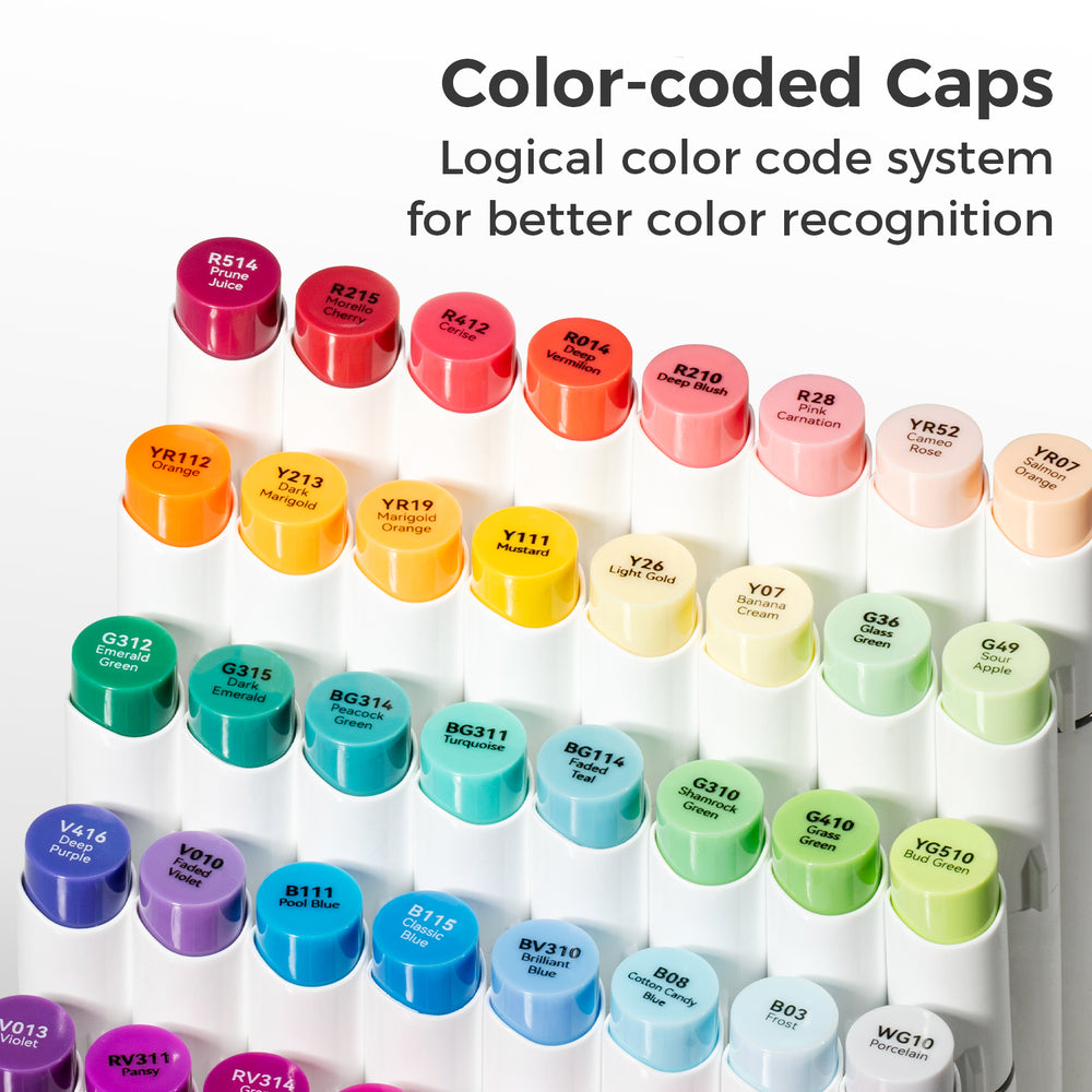 Ohuhu Honolulu S 48 Colors Dual Soft Tips Alcohol Art Markers, Brush & Soft Chisel