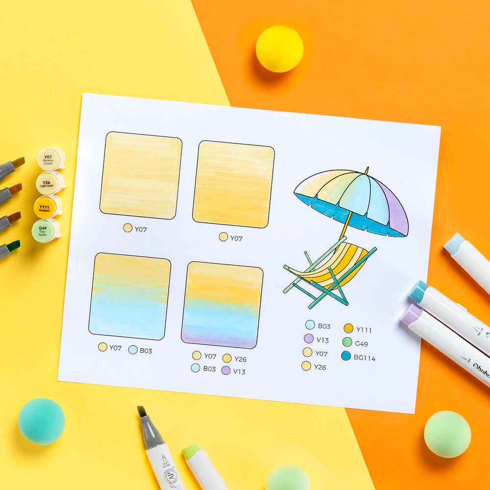 Ohuhu Honolulu S 48 Colors Dual Soft Tips Alcohol Art Markers, Brush & Soft Chisel