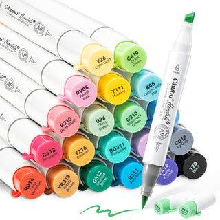Ohuhu Honolulu² 24 Basic Colors Dual Tips Alcohol Art Markers