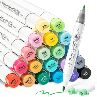 Ohuhu Honolulu² 24 Basic Colors Dual Tips Alcohol Art Markers