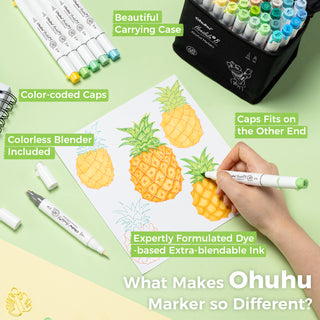 Ohuhu Honolulu² 48 Basic Colors Dual Tips Alcohol Art Markers