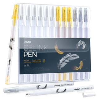 Ohuhu Gold Silver White Gel Pens, 12 Pack