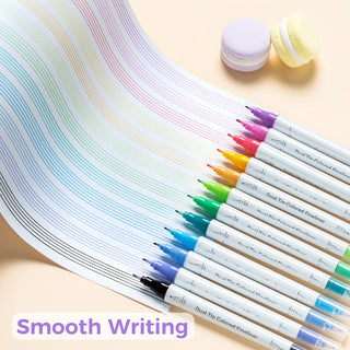 Ohuhu Colored Fineliner & Brush Pens, 12 Colors