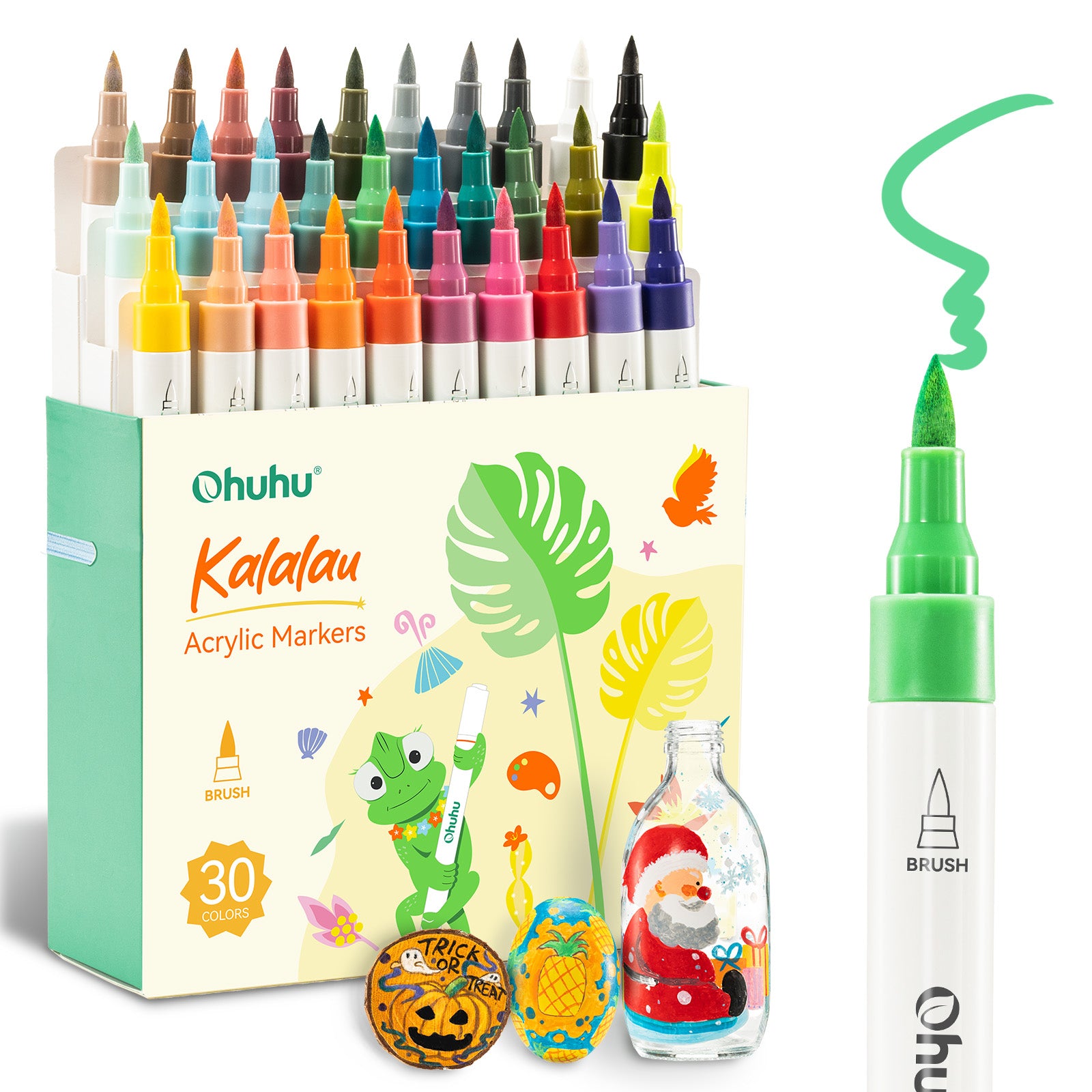 Ohuhu Cotton-Core Acrylic Markers 30 Colors - Kalalau
