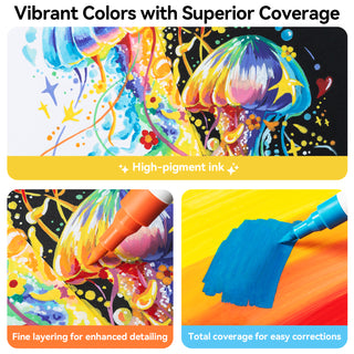 Ohuhu Cotton-Core Acrylic Markers 30 Colors - Kalalau