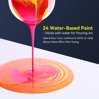 Ohuhu 24 Colors 2 Ounce/59ml Acrylic Painting Bottles