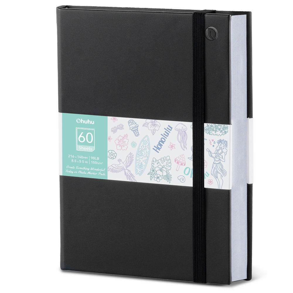 Ohuhu Bleedproof Double-Sided Marker Pad with PU Cover