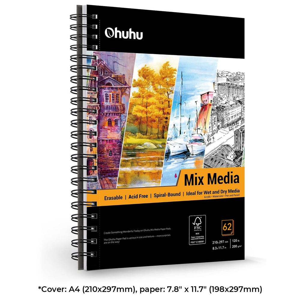 Ohuhu Spiral-Bound Mix Media Pad for Multiple Techniques