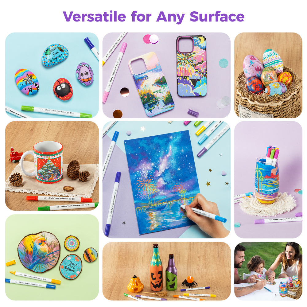 Ohuhu Acrylic Paint Markers Cotton-core 72 Colors - Akaka