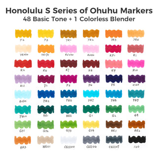 Ohuhu Honolulu S 48 Colors Dual Soft Tips Alcohol Art Markers