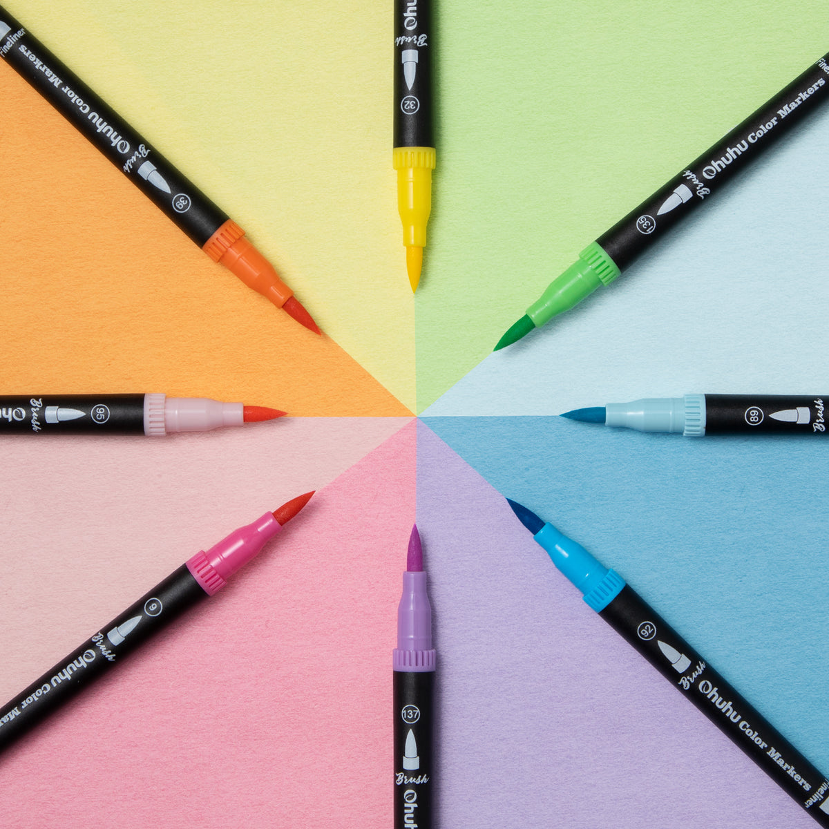 Ohuhu Maui 60 Colors Dual Tips Water Based Art Markers, Brush & Fineli