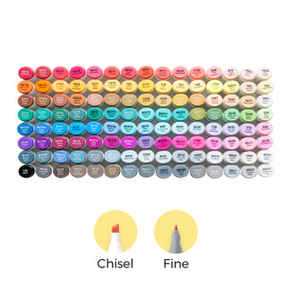 Ohuhu Oahu 120 Colors Dual Tips Alcohol Art Markers, Fine & Chisel (New Color Codes)