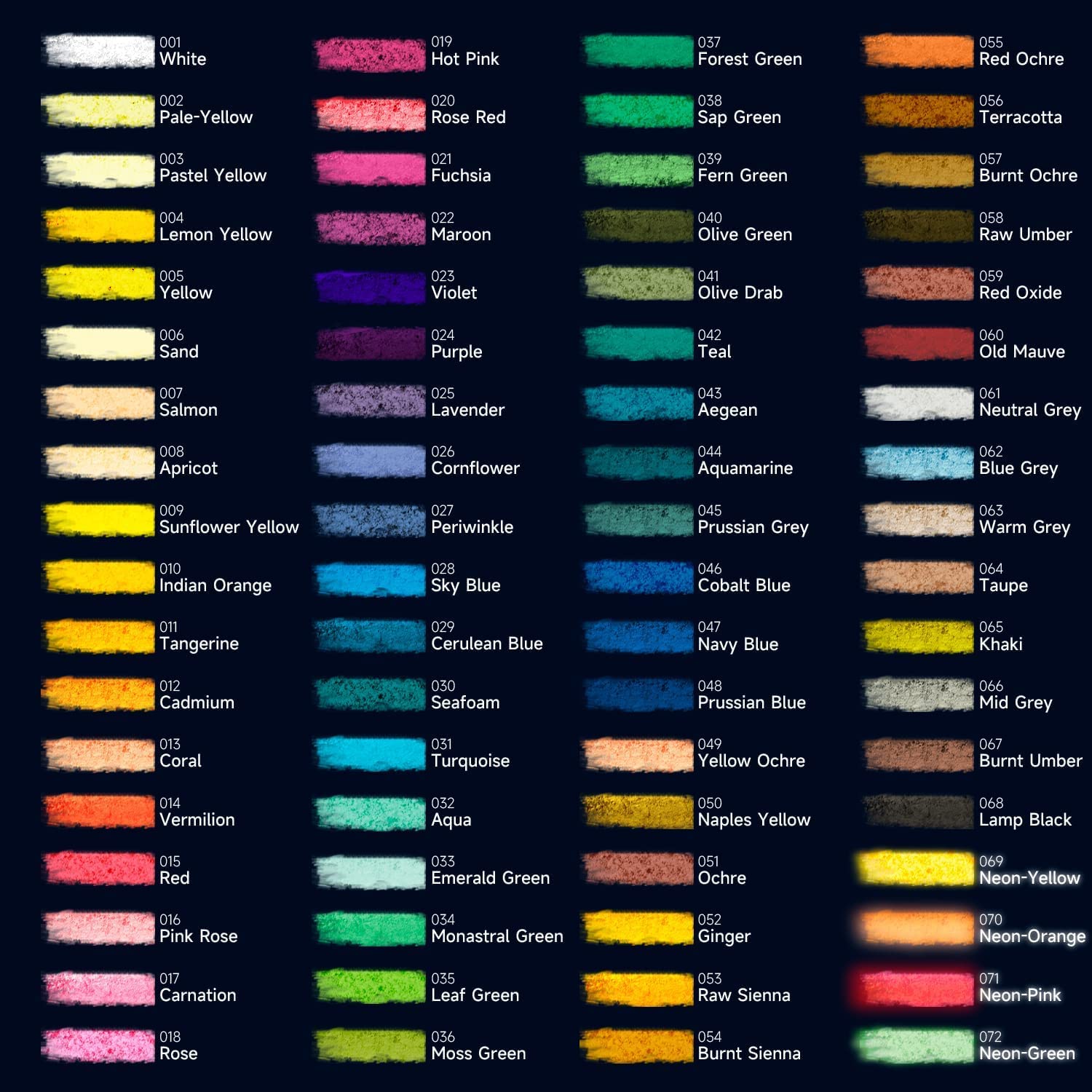 Ohuhu 72 Long Chalk Pastels Set for Adults Kids Beginners – ohuhu
