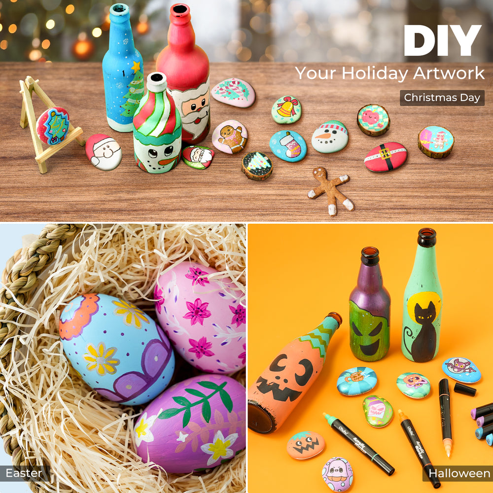 Ohuhu Dual Nib Waterproof Acrylic Pen 30 / 60 / 90 Colors - Kakaako