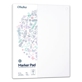 Ohuhu Bleedproof Double-Sided Marker Pad, Glue-Bound