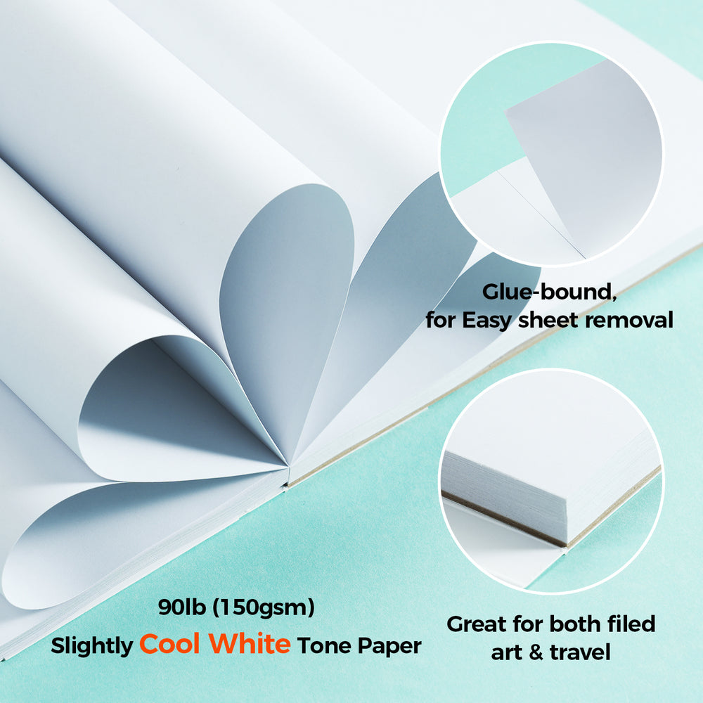 Ohuhu Bleedproof Double-Sided Marker Pad, Glue-Bound