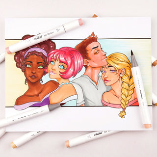 Ohuhu Alcohol Markers Skin Tones Double Tipped Skin Color Art Marker Set  for Artists Adults Coloring - 36 Skin-Tone Colors for Portrait  Illustration- Chisel & F…