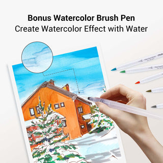 Ohuhu Dual Brush Pen Art Markers, Brush & Fine