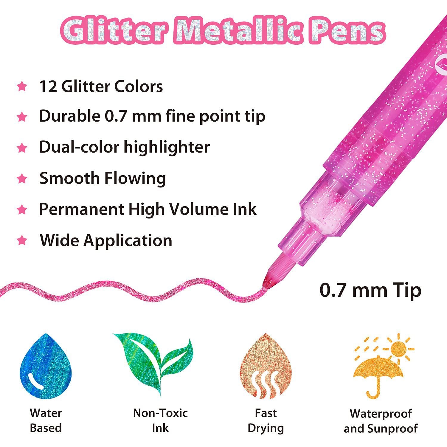 Ohuhu Glitter Metallic Marker Pens – ohuhu
