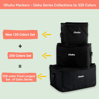 Ohuhu Oahu New 120 Colors Dual Tips Alcohol Art Markers, Fine&Chisel