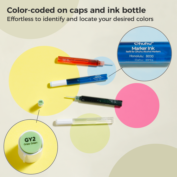 How to Refill Ohuhu Markers: 2 Methods for Using Ohuhu Ink Refills — Art is  Fun