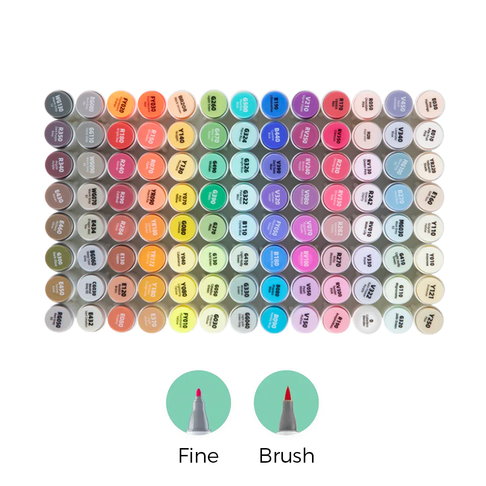 Ohuhu Alcohol Markers 320 Colors Brush & Fine Extra Wide Broad Tip 6 Colors  Bundle in Saudi Arabia