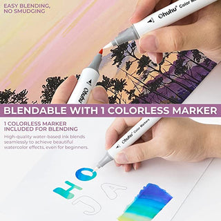 Ohuhu 60 Colors Dual Tips Water-Based Art Markers