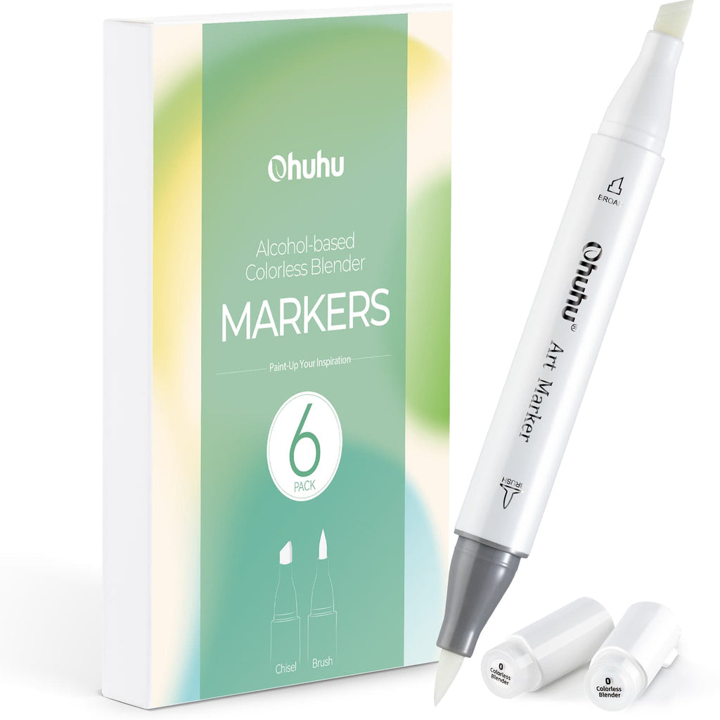 Color Less Apple Ohuhu Honolulu Colorless Blender Marker - Pack of 6