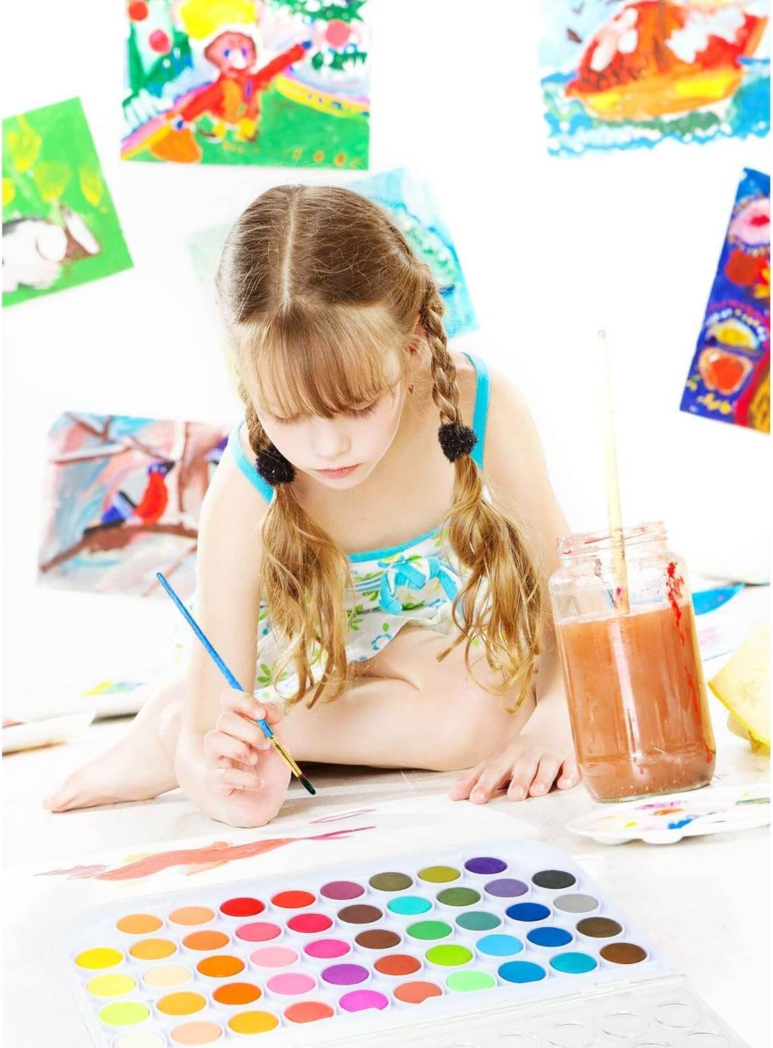Watercolor Paint Set - 48 Solid Kids Watercolors India